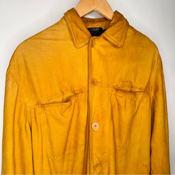 VINTAGE LA MATTA CENTURY GENUINE QUALITY GARMENT SUEDE BUTTON DOWN MEDIUM - Picture 12 of 15